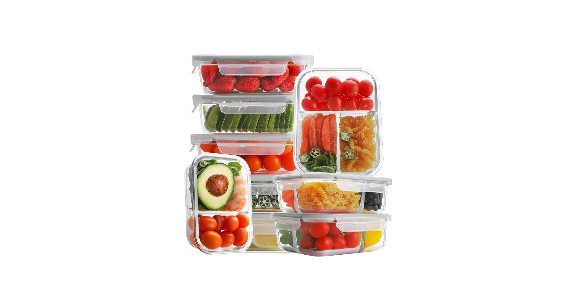 Prep Naturals Glass Meal Prep Containers, 10 Pack